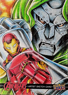 Upper Deck Avengers Artist Sketch Card 1/1 Iron Man Doom #024 Auto