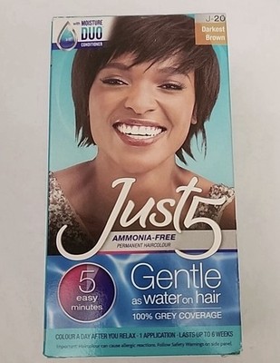 Just 5 Women's 5 Minute Permanent Hair Color J20 Darkest Brown - NEW