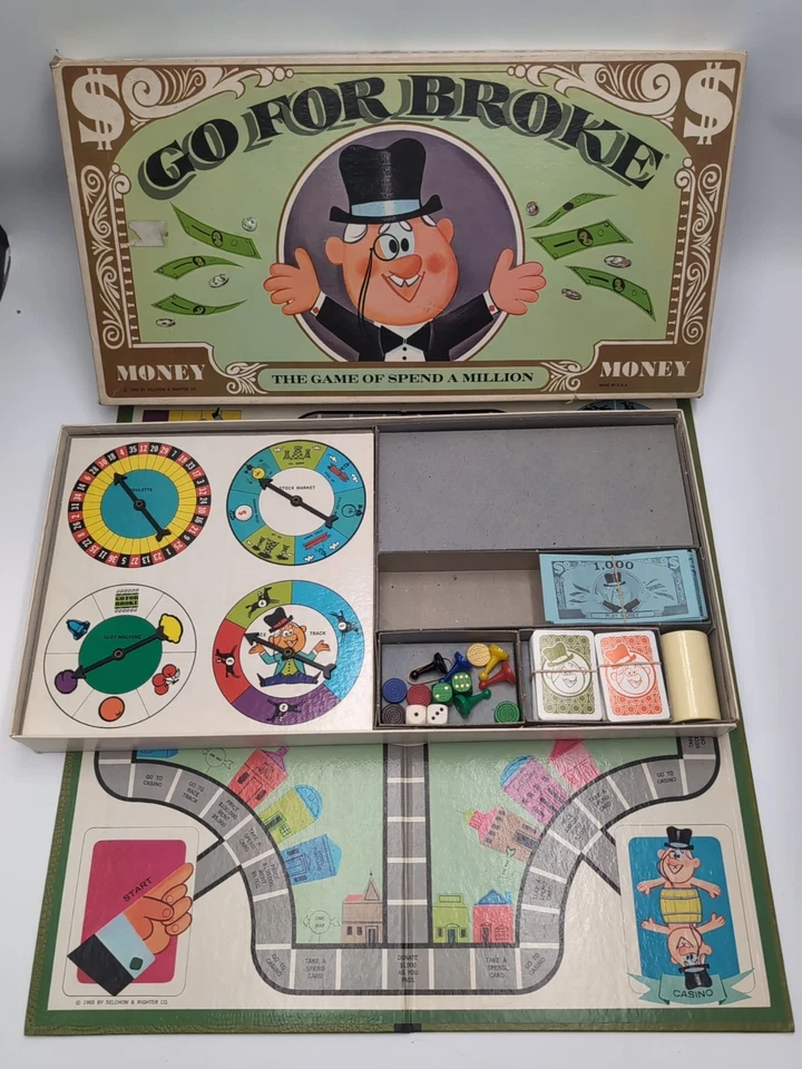 1965 Go For Broke Board Game by Selchow & Righter Complete in Great Condition - Image 4 of 4