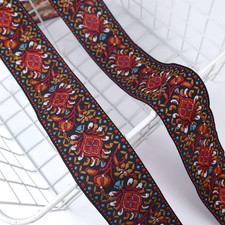 Vintage Jacquard Ribbon Boho Lace Trim for Sewing Embroidered Trim 1.95" Wide 5