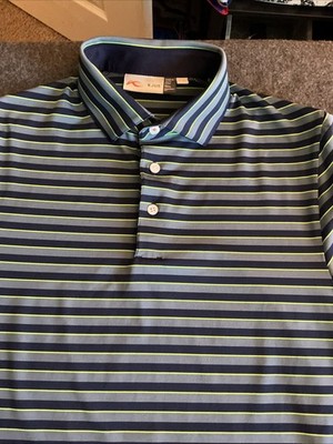 KJUS Men's Golf Polo Shirt Size Large, Blue/Gray Size Large