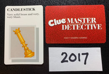 Tarjeta de armas Clue Master Detective 2017 candelabro