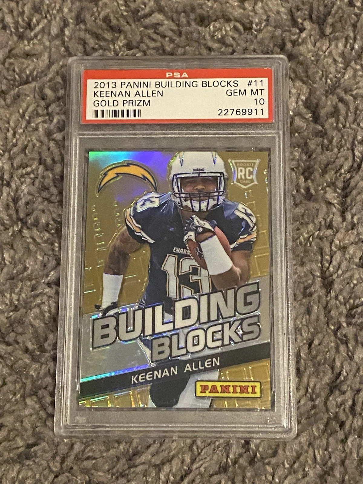 Keenan Allen Panini Building Blocks #11 Gold Prizm
