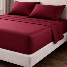 4 Piece Bed Sheet Set Deep Pocket Comfort Series Hotel Bed Sheets Set Microfiber