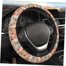 Steering Wheel Cover Universal Car Interior Retro Pigeon Flower Floral