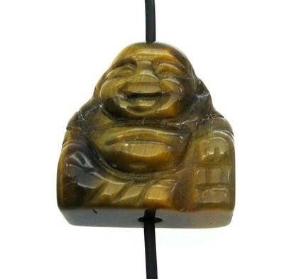 Buddha von oben gebohrt Tigerauge 2 cm