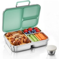 Edelstahl Brotdose Kinder Bento Lunchbox 3 FäCher 1100Ml Auslaufsicher