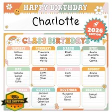 BEAWART Birthday Chart for Classroom, Teacher Supplies Must Haves 2026 Decora...