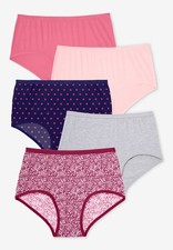 Comfort Choice Plus Size Full Coverage Stretch Cotton Brief 5-Pack