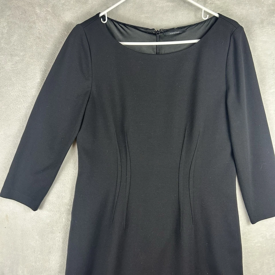 Vestido Vaina Elie Tahari Negro Para Mujer Manga M 3/4 Forrado Carrera Lujo Foto 2 de 4