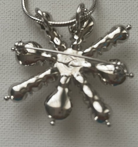 Touchstone Crystal By Swarovski Pearl Snowflake Pin/Necklace - Picture 5 of 7