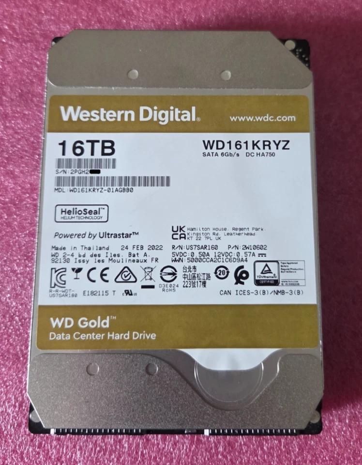 Western Digital WD Gold 16TB Hard Disk Drive