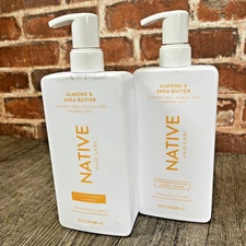 Native Hair Care Almond & Shea Butter Shampoo & Conditioner Set 2 16.5 fl oz Per