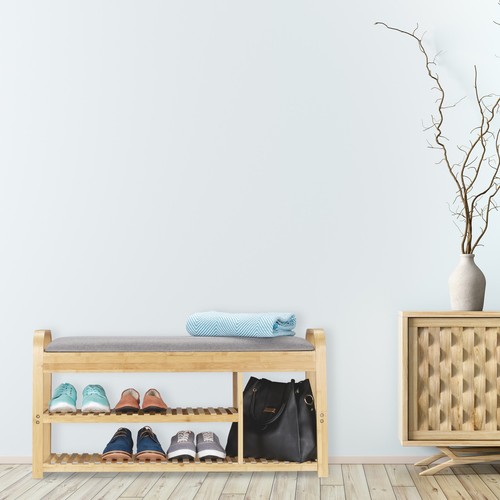 Schuhbank Flursitzbank Garderobenbank grau Schuhbank mit Stauraum leicht - Bild 2 von 10