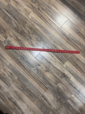 Red Double Multiple Hole Faux Leather Belt 46 Inches Large/XL Jeans Pants Holes