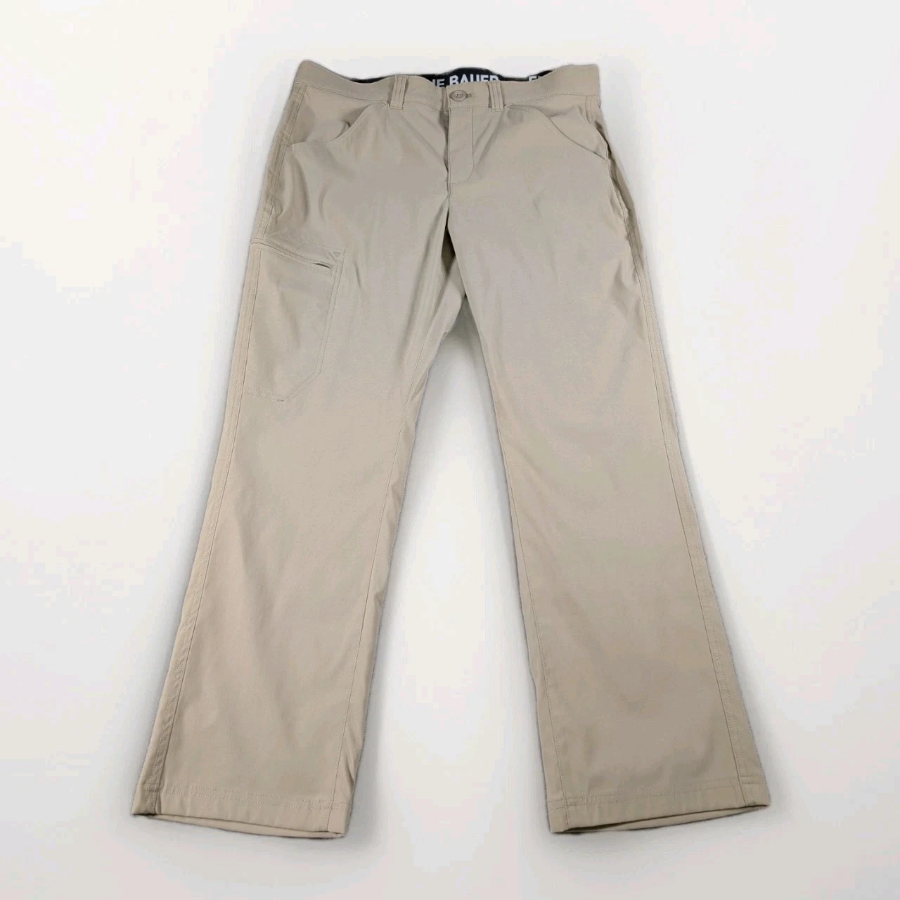 Eddie Bauer Rainer Tech Pants Mens 34x29 Tan Cargo Hiking Stretch