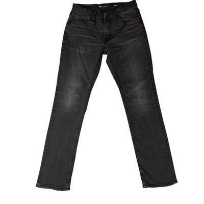 BKE Jake Straight Jeans Mens 30x32 Black Wash Denim Stretch Buckle (Fits 30x31)