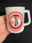 Vintage Fire King Milk Glass Mug Annual National Hobo Day BRITT IOWA Made In USA