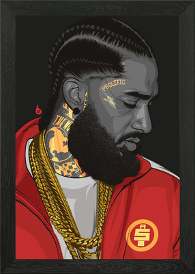 Nipsey Hussle gerahmtes Wandbild Poster Leinwanddruck Bild