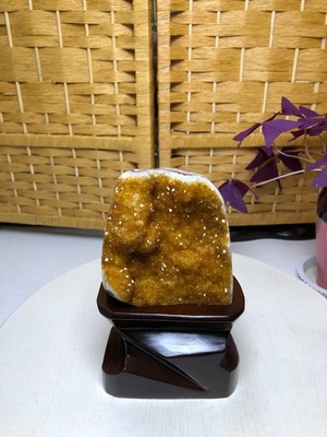 2.4LB Natural citrine Cluster quartz cluster crystal mineral specimen gift +base