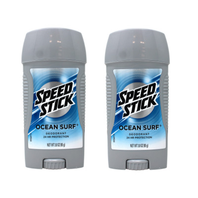 2 Pack Speed Stick Deodorant Clear Solid Ocean Surf 3Oz Each