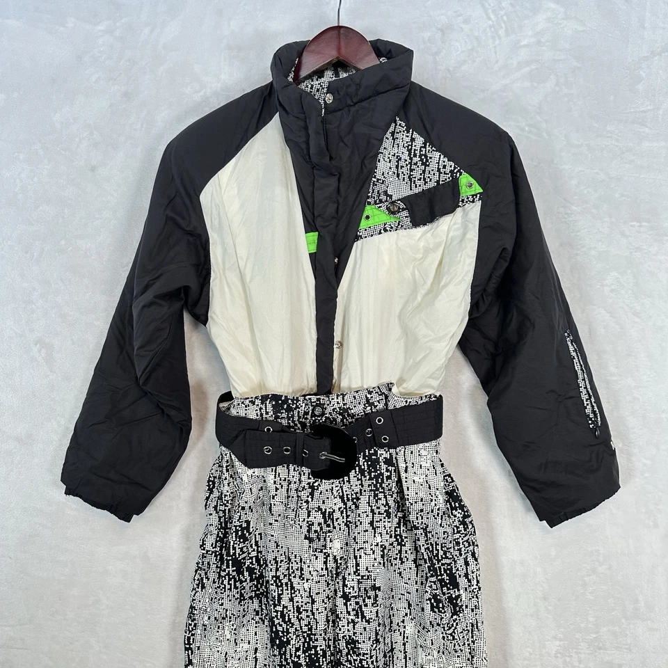 Traje de esquí Roffe para mujer 6P traje de nieve de una pieza vintage años 90 luna babero retro conejito de nieve Foto 2 de 4