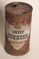 Chief Oshkosh Beer can - 12oz Flat Top Rusty Gold