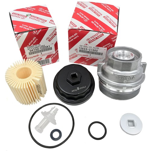 Genuine 04152-YZZA1 oil filter with Genuine 15620-31060 Oil Filter Housing Ca...