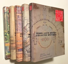 FRANK LLOYD WRIGHT Collected Writings - COMPLETE SET - 5 Vol. HC 1st Ed. VG