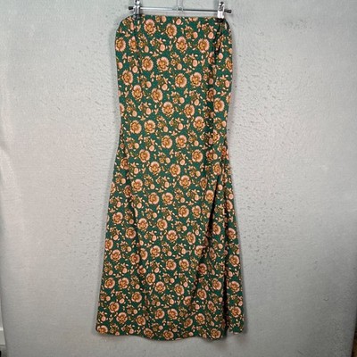 Topshop Womens Size 10 Green Floral Maternity Maxi Skirt