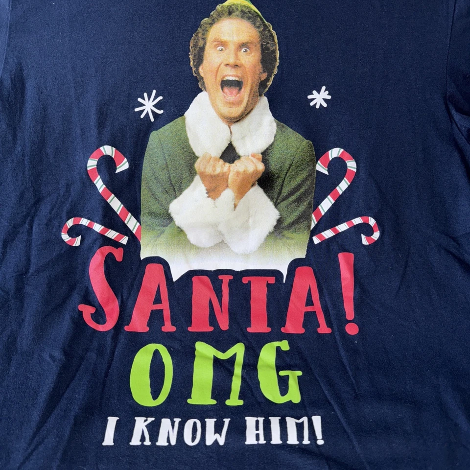 Эльф Санта! Я его знаю! Buddy смешной Рождество футболка женщин размер большой - Изображение 2 из 4
