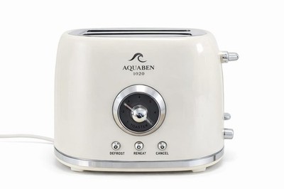 Retro Style 2 Scheiben Toaster, Auftauen & Aufwärmen, Edelstahl, Automatischer Timer 
