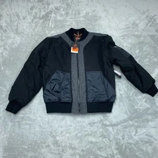 Bass Outdoor Hero Bomber Jacket Medium Black Mix Media Design c004