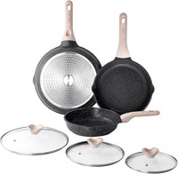 Bratpfannen-Set 3-Teilig Granit Beschichtung Induktion 24-32 Cm Gesund Pfoa-Frei