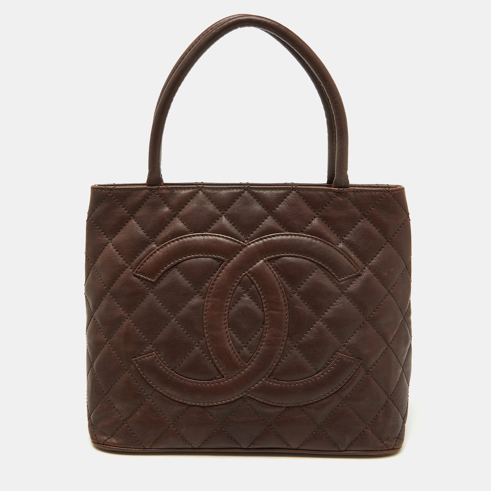 Chanel Dark Brown Quilted Leather CC Medallion Crossbody Bag