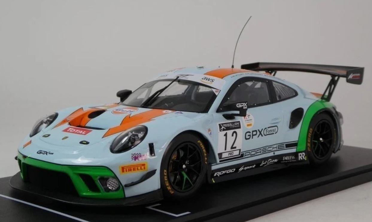 Miniature Porsche 911 GT3 R IXO 1/43 Spa 2020 voiture de collection en métal Pilet