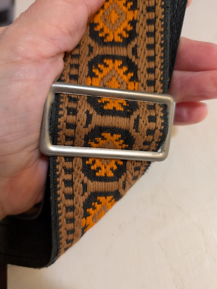 Correa de guitarra ACE años 60 vintage con logotipo plateado hecha en Estados Unidos Foto 2 de 4