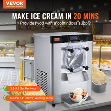 Commercial Hard Ice Cream Machine 1713W 12L/H Single Flavor Countertop