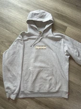 Size XL - Supreme Burberry Box Logo Hooded Sweatshirt Hoodie Heather Grey Bogo
