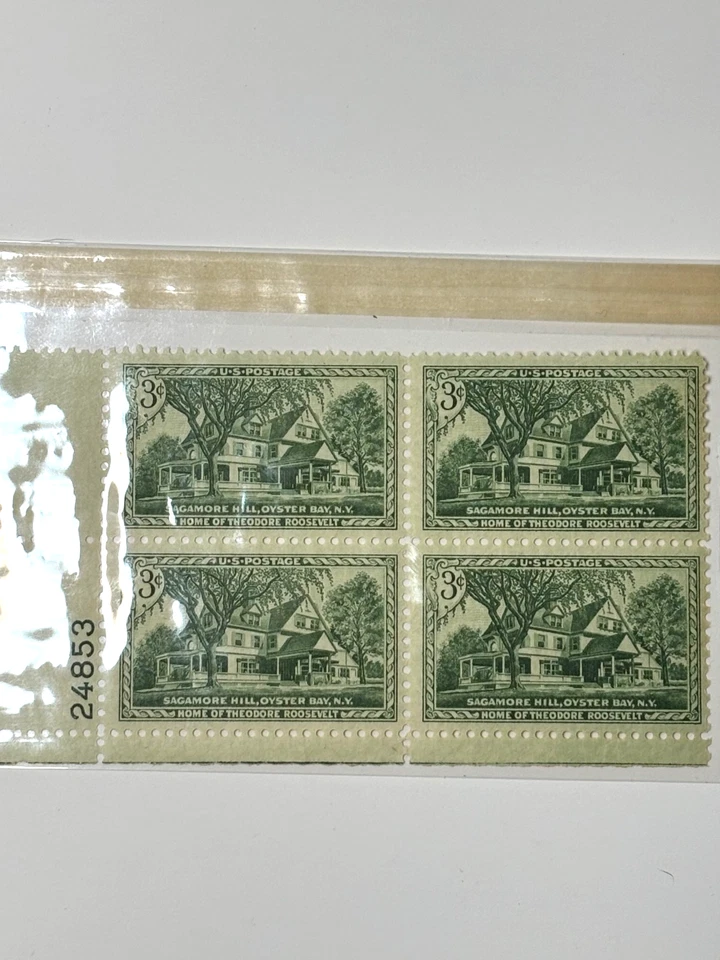 US Stamp Scott #1023, 3c Sagamore Hill Issue, Plate Block, OG, MNH - Image 4 of 4