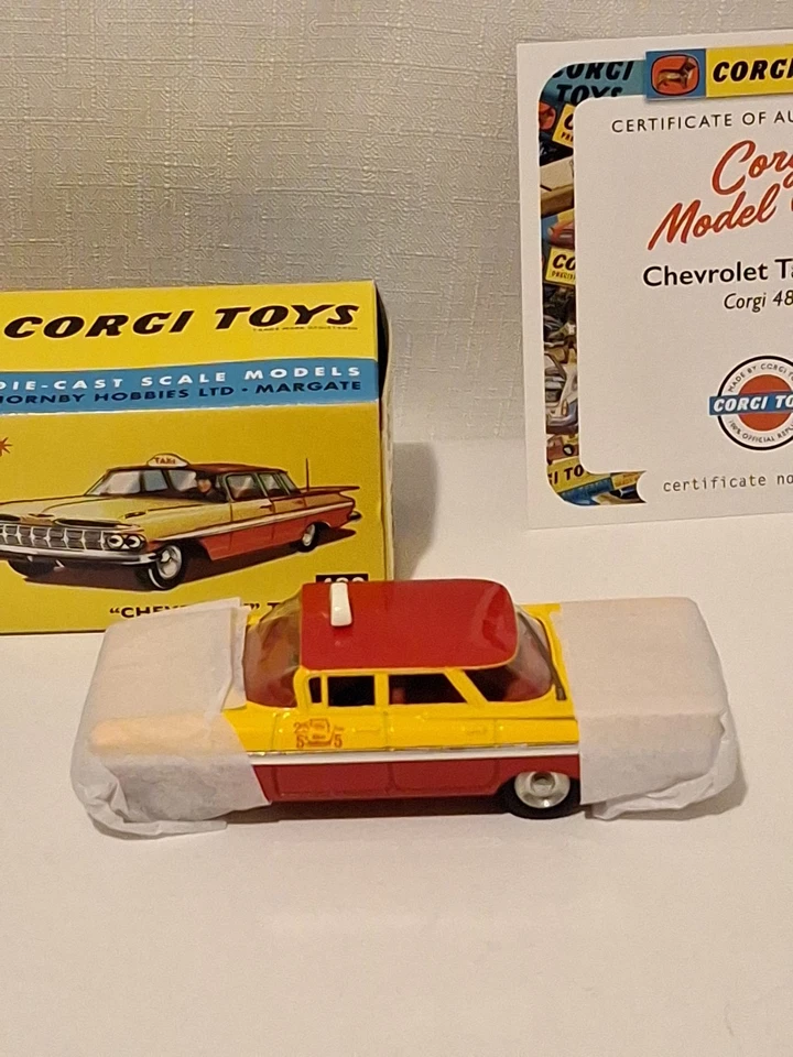 Corgi Model Club 480 雪佛兰出租车压铸模型汽车再版全新带真品证明 — 第 4/4 张图片