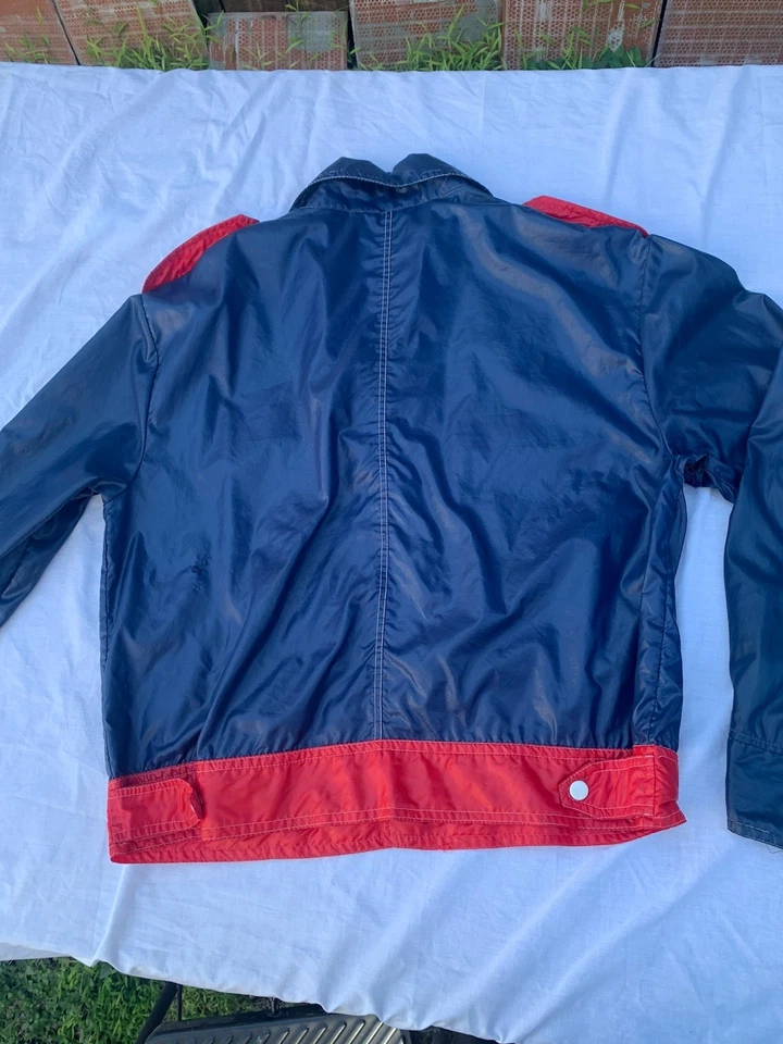 Vintage Mens 1976 Red White Blue Nylon Jacket Large Campus - Image 3 of 4