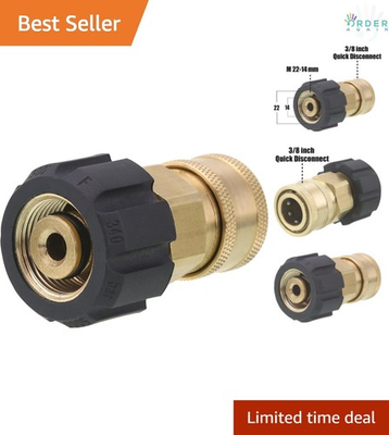 #ad Pressure Washer Quick Connect Socket Brass 3 8 Inch M22 to 14mm Swivel $22.98