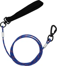 5FT Chew Proof Metal Dog Leash with Comfortable Handle Heavy Duty Steel Cable