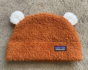 Patagonia Brown Bear Fleece Beanie Hat with Ears - One Size / Baby & Toddler