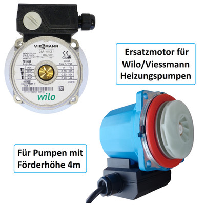 Pumpenkopf Ersatz Motor Wilo / Viessmann Heizungspumpe Umwälzpumpe Förderhöhe 4m