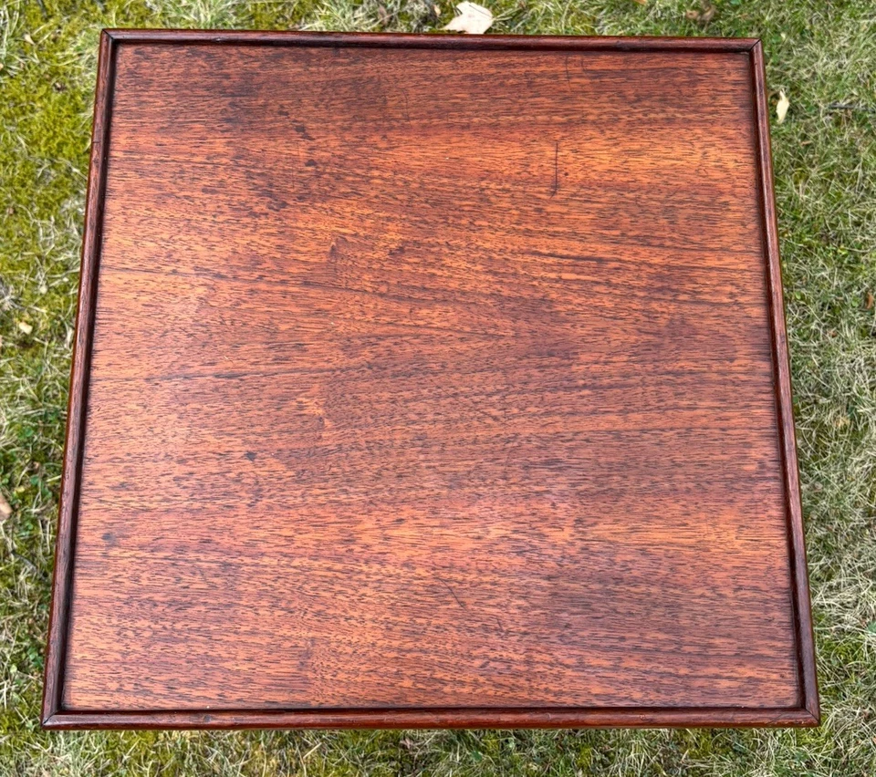 Vintage Mid Century Modern Mahogany End Table Hassock Ottoman for Diehl Fan - Image 3 of 4