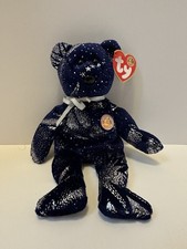 Ty Astra 2004 Retired Beanie Babies Star Pattern Plush Bear, Ages 3-7, 3-4, 4-7