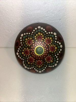 Mandala Dot Art Hand Painted Rock Stone