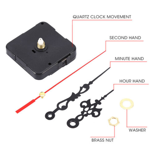 4x Quarz Wanduhr Uhrwerk Mechanismus Zum Selbermachen Ersatz Motor Reparatur Werkzeug Teil - Bild 4 von 9